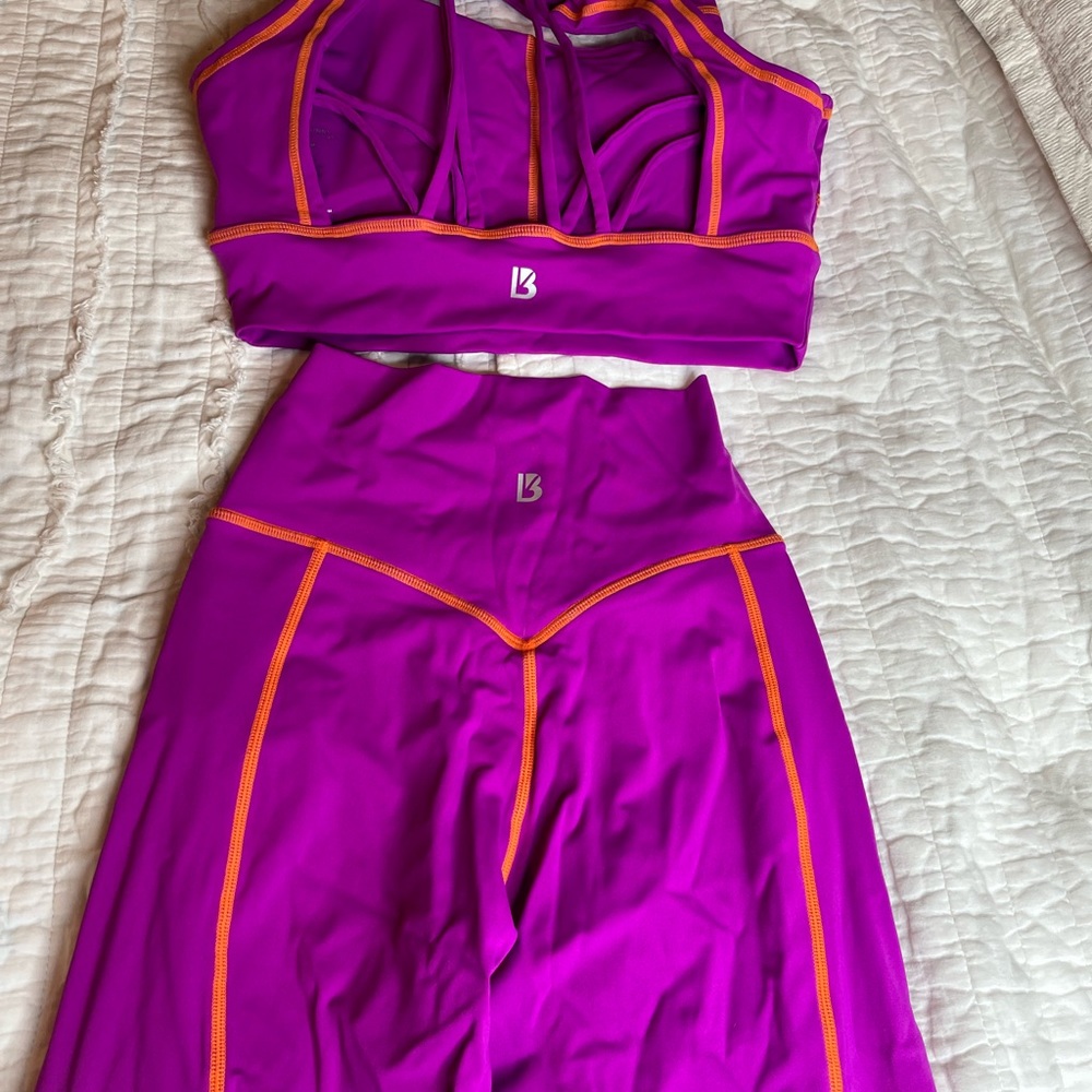 Buffbunny set matching orange and purple retro activewear size medium&small